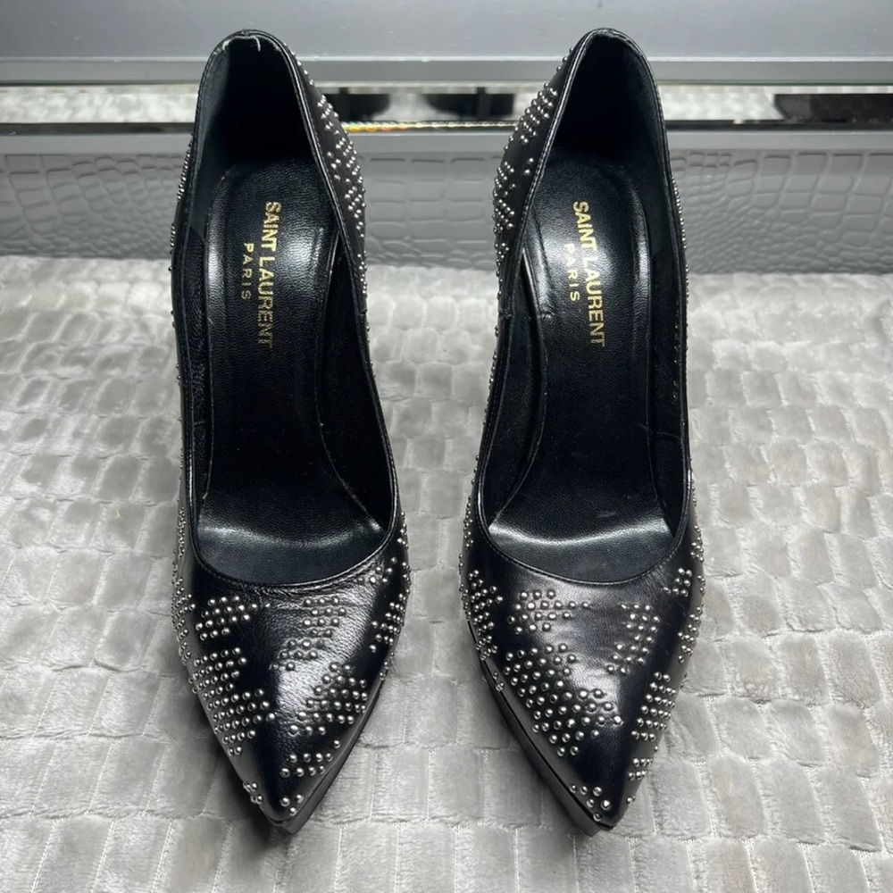 SAINT LAURENT WOMEN HEELS⭐️SIZE 38⭐️LEATHER⭐️GOOD CONDITION⭐️100% Authentic⭐️